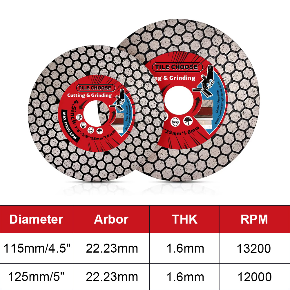 Brick Cutting Saw - D115mm/125mm ダイヤモンドブレードダイヤモンドカッティングディスクセラミックタイル磁器大理石丸鋸刃研削石を切断するため