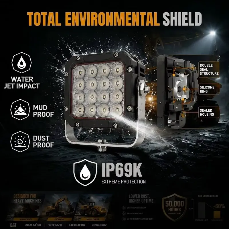 Heavy Equipment In Mining - 高ルーメン振動式投光器、鉱山設備現場建設安全用ヘビーLED採掘灯