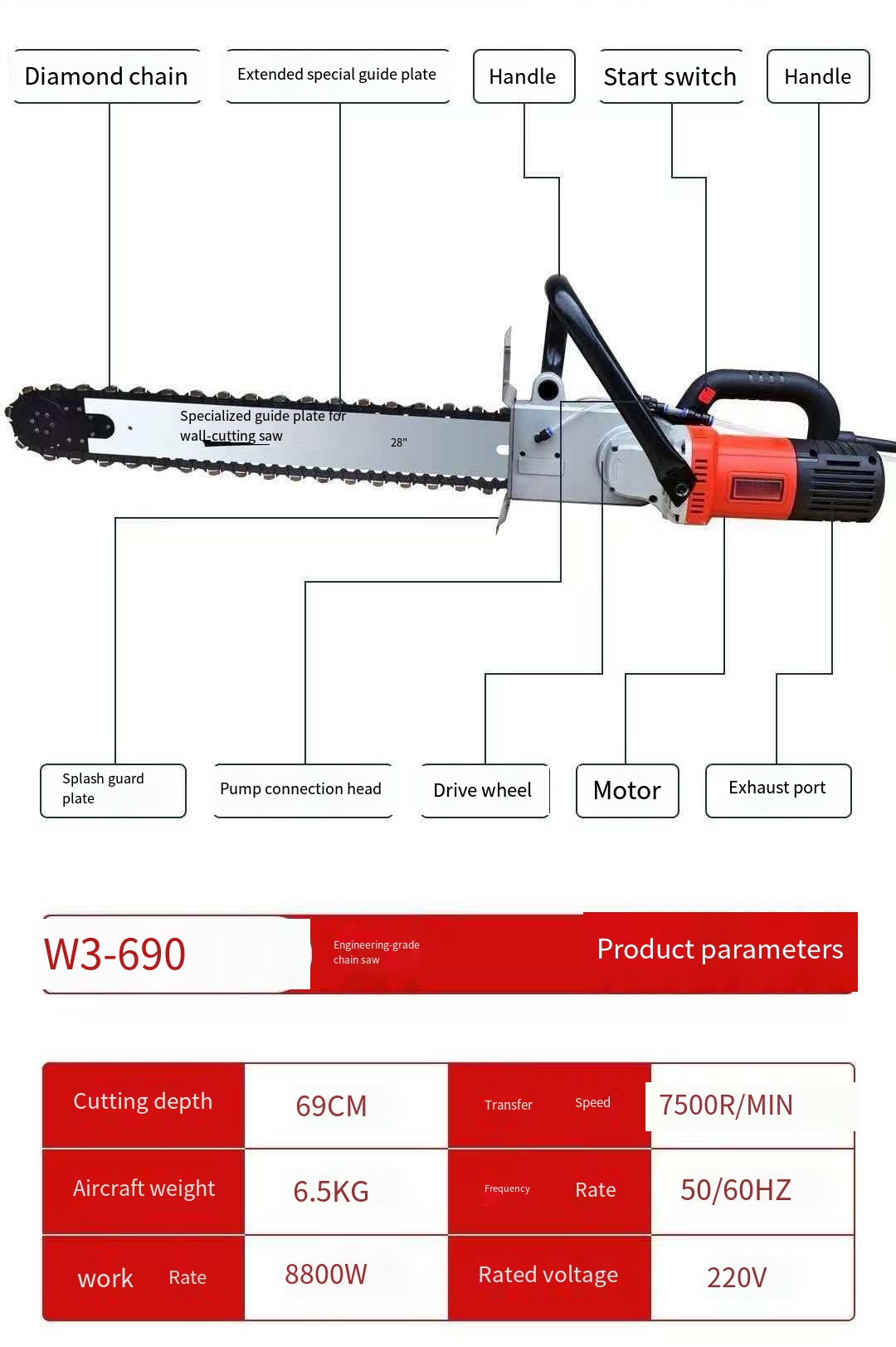 W3-690 新技術ウェットタイルソー電動コンクリートソー  - Brick Cutting Saw のレビューと価格