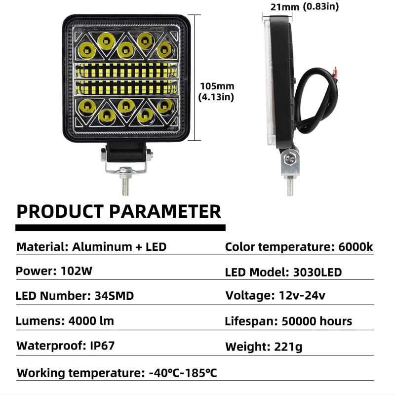 1 個 102 ワットライトバースポットライトオフロード L - Heavy Equipment Supplies のレビューと価格